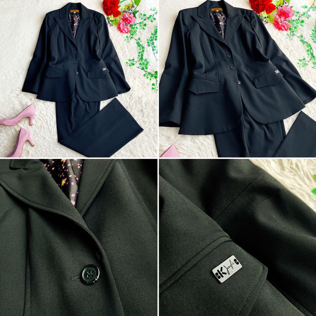 KENZOケンゾー★ストレッチ パンツスーツ セットアップ 総柄 ワイドフレア