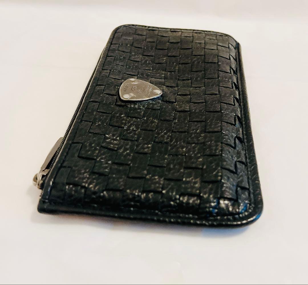 美品☆ATAO slimo メッシュ 黒 長財布 L字　メンズ レディース