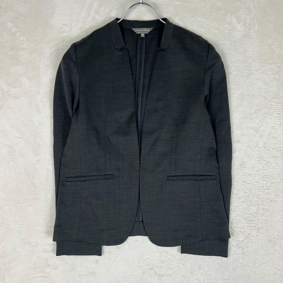 美品✩ユナイテッドアローズ ノーカラーパンツスーツセットアップ ストレッチ 洗濯