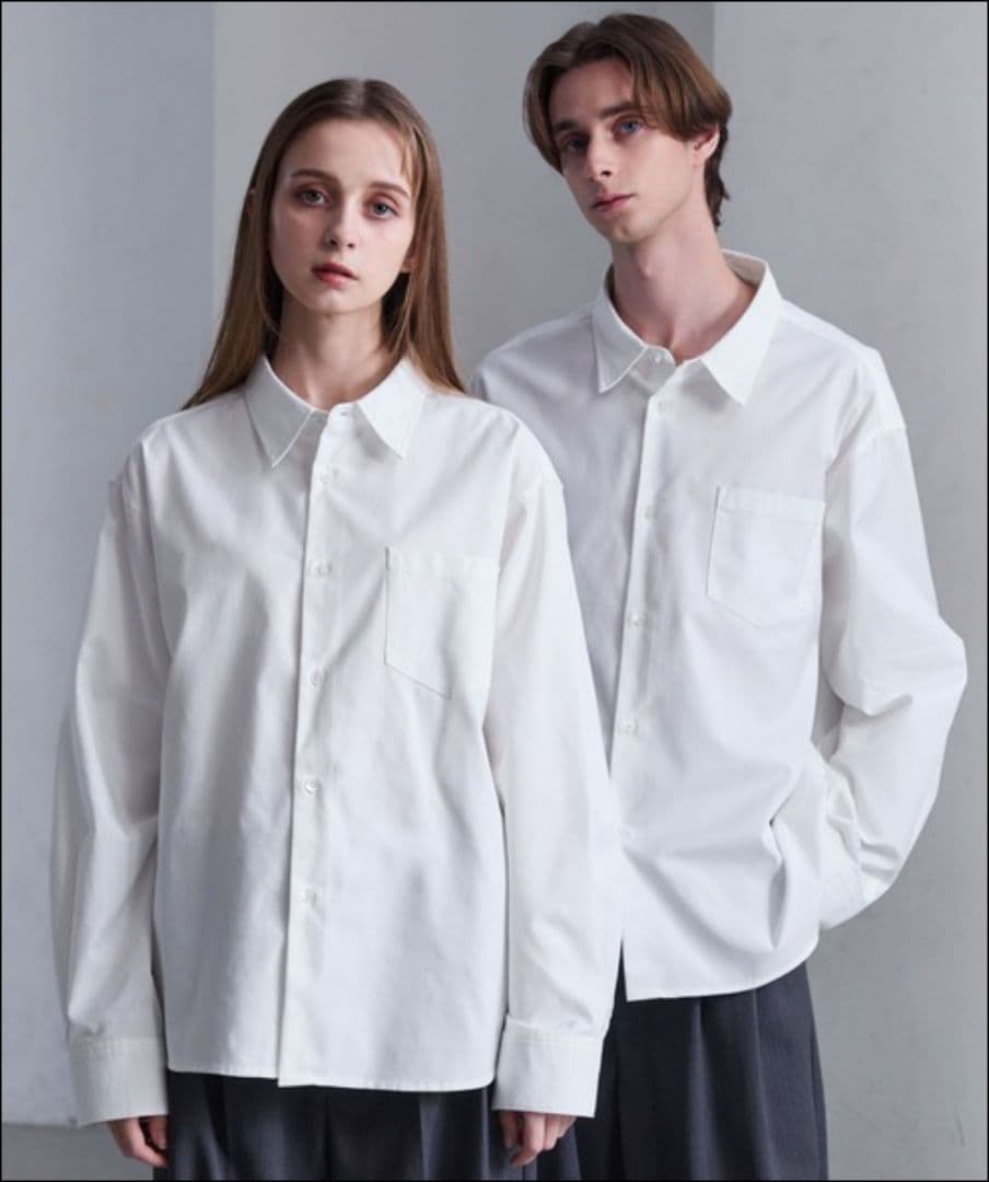 【CLEL】ロイヤルオックスフォード レギュラーカラーシャツ ホワイト M