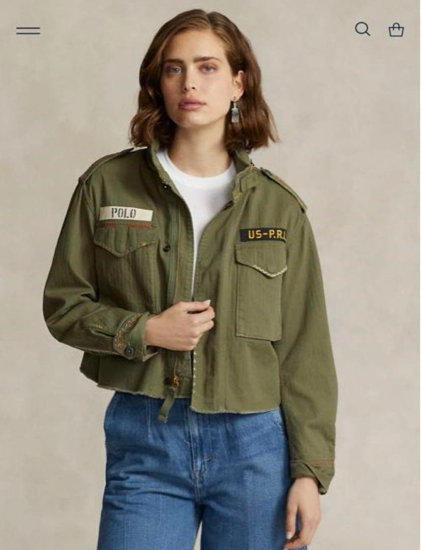 POLO ミリタリージャケット オリーブグリーン