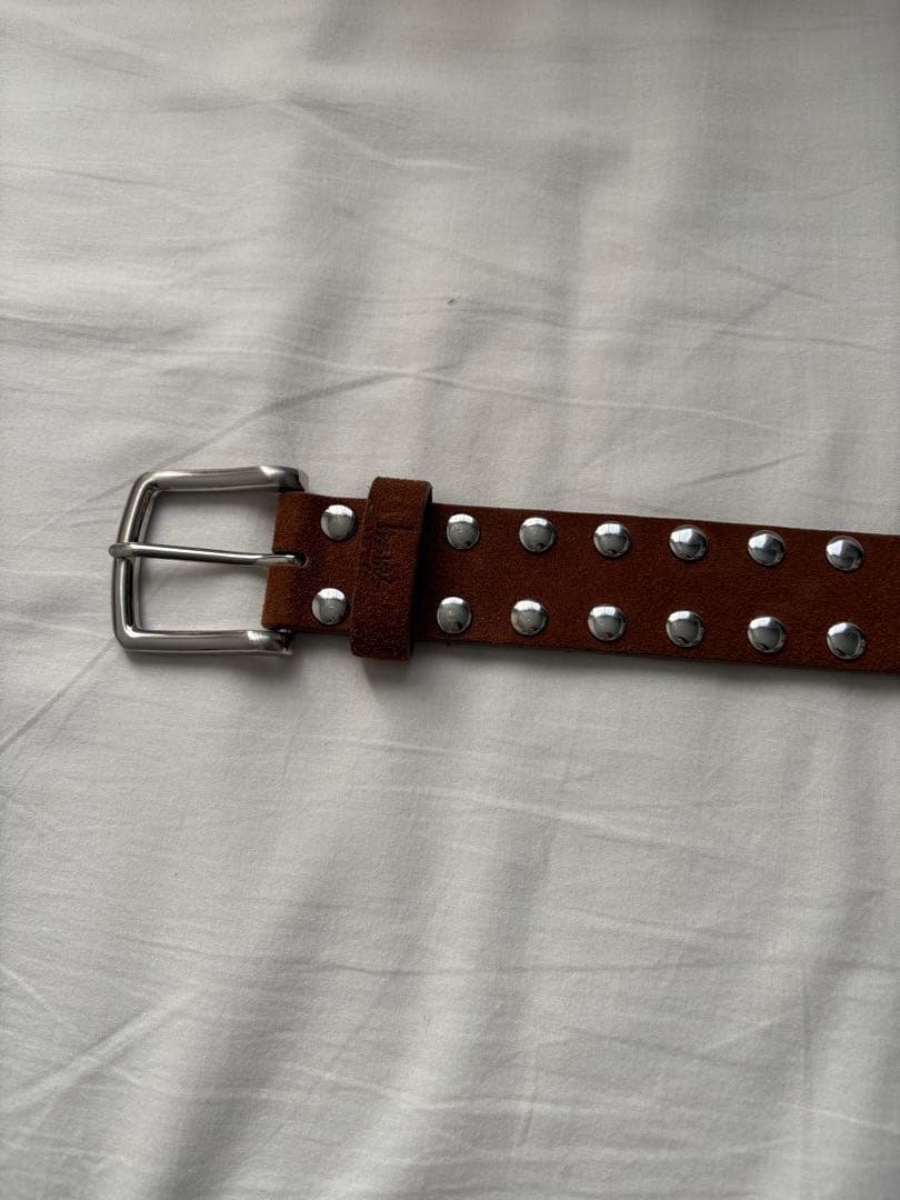 STUSSY スタッズ装飾ブラウンベルト S/M