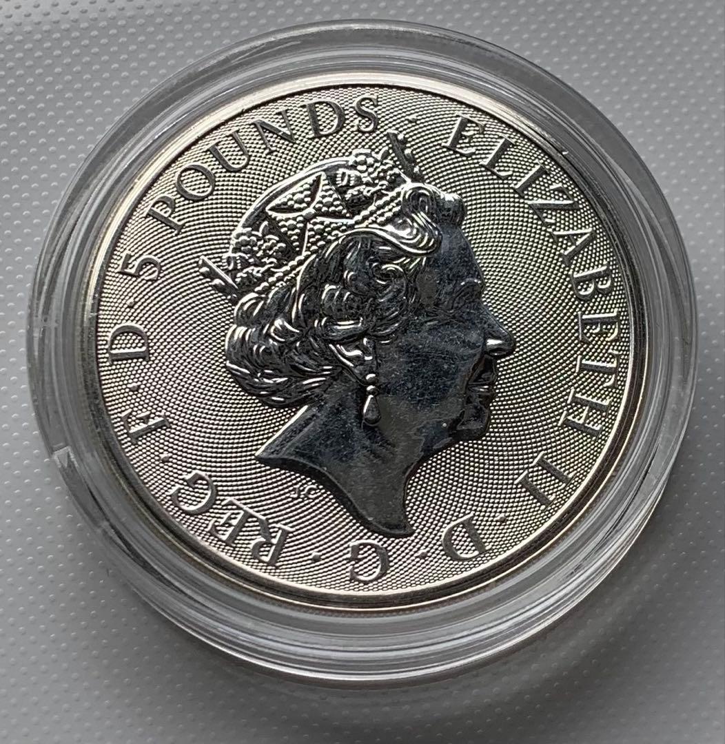 ホワイトライオンオブモーティマー 2oz 銀貨 2020年