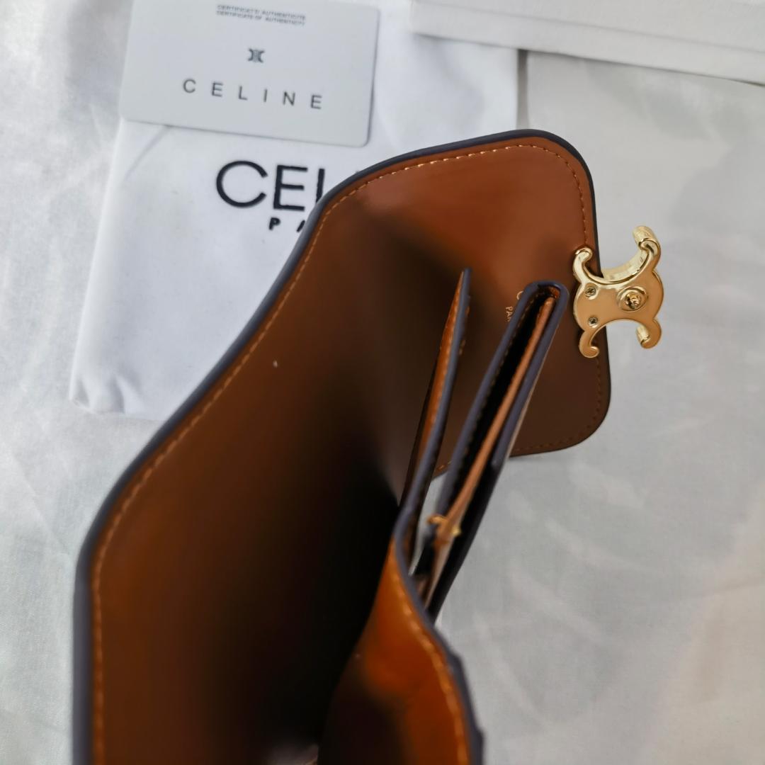 三つ折り財布 ダークブラウン/ブラック