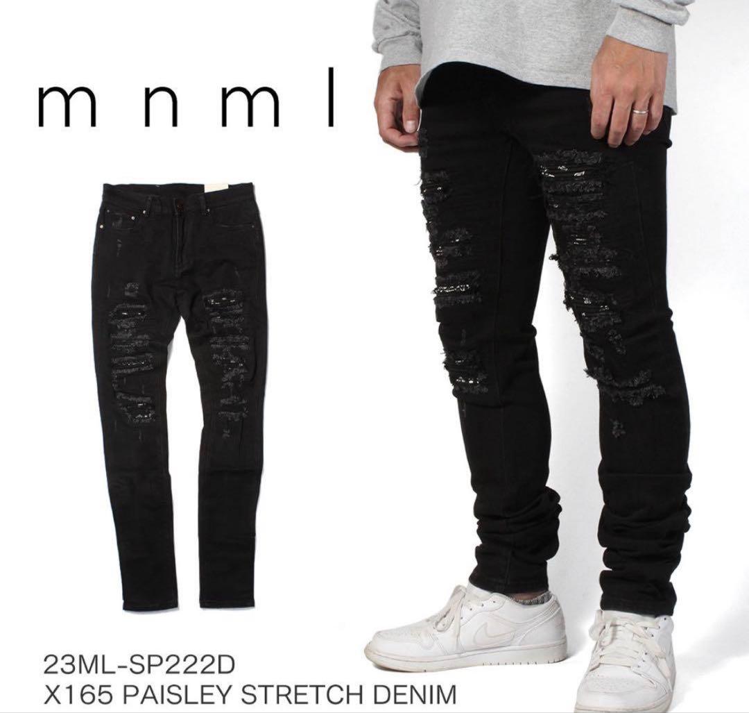 mnml ブラック スキニーデニム 23ML-SP222D