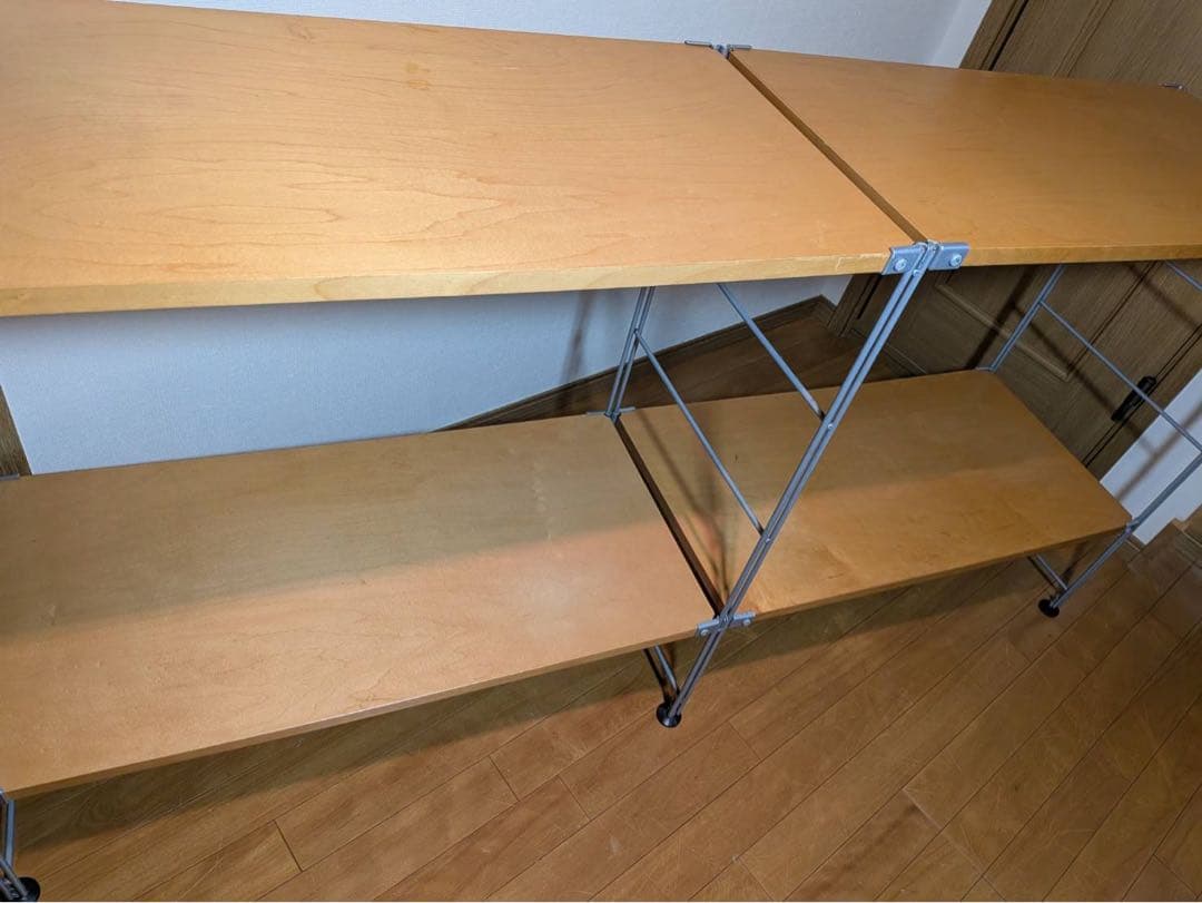 ■送料込■無印良品 スチールユニットシェルフ ワードローブ 棚 衣類収納 グレー