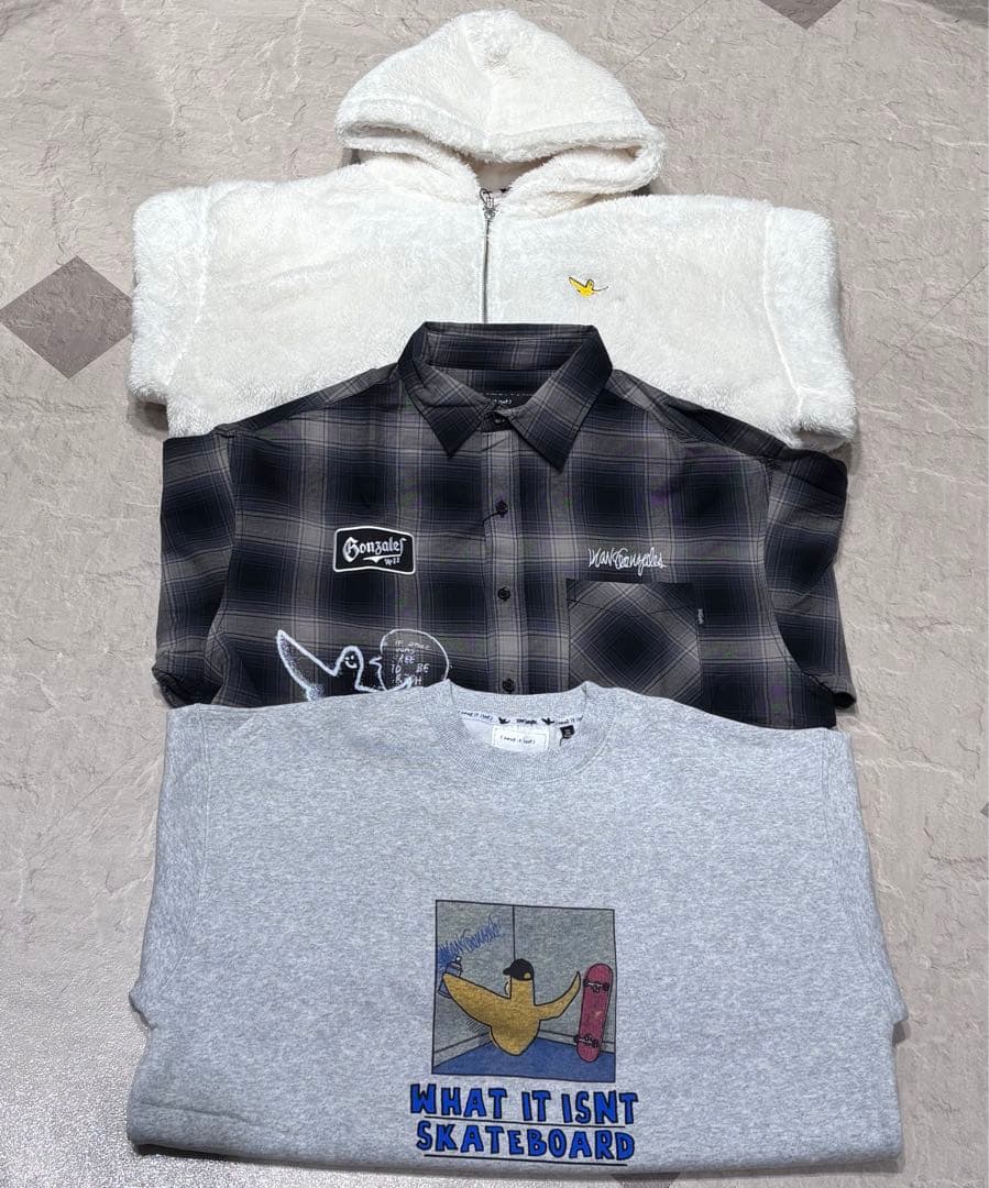 Mark Gonzales ボアジャケット・スウェット・長袖シャツ3SET M
