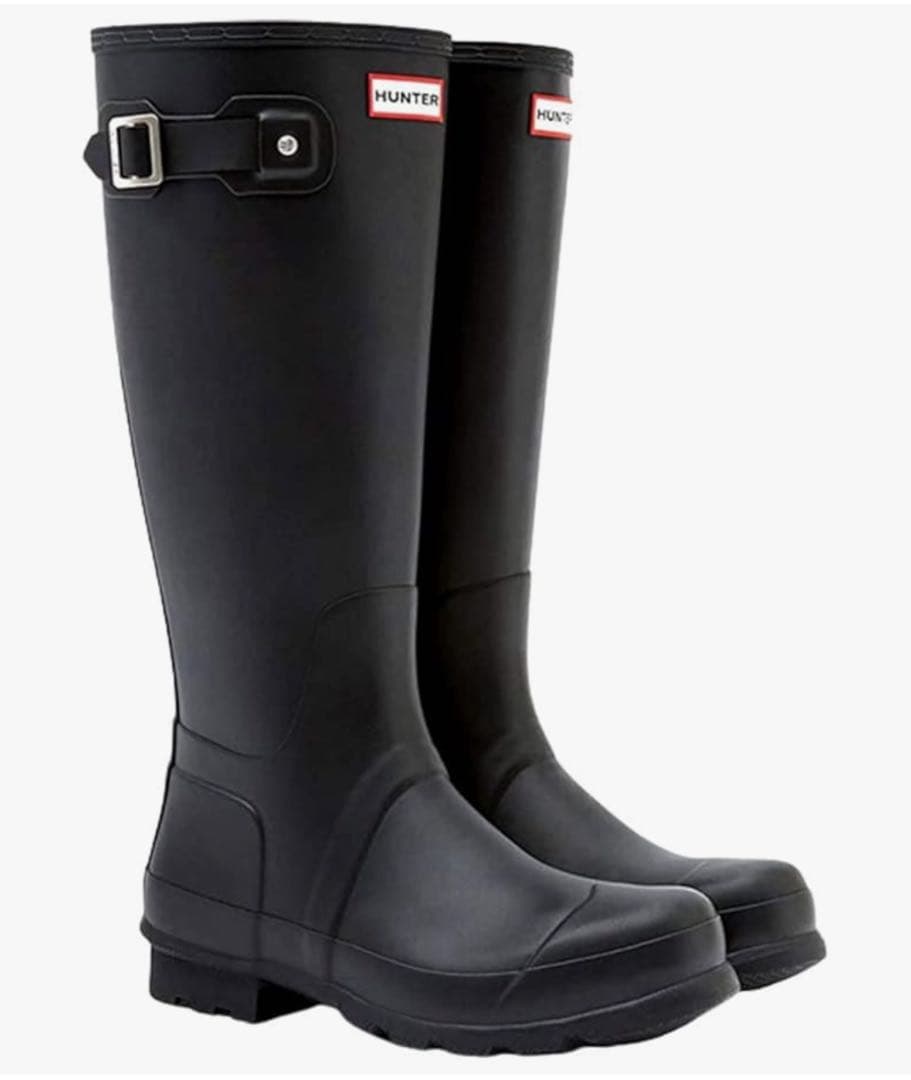 【新品未使用】 HUNTER ハンター　レインブーツ　ロングブーツ　ブラック