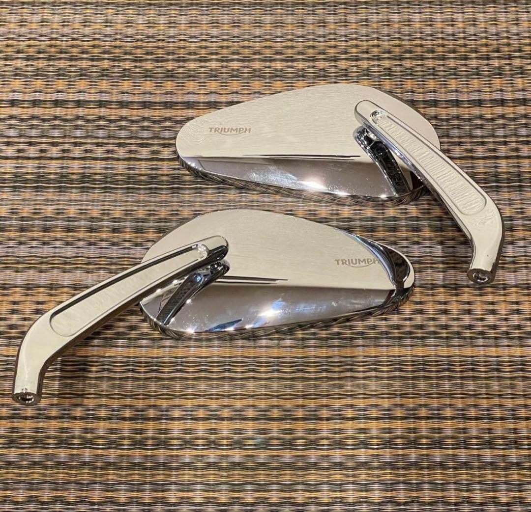 トライアンフ純正　ティアドロップ・ミラー （クローム） スピードマスター