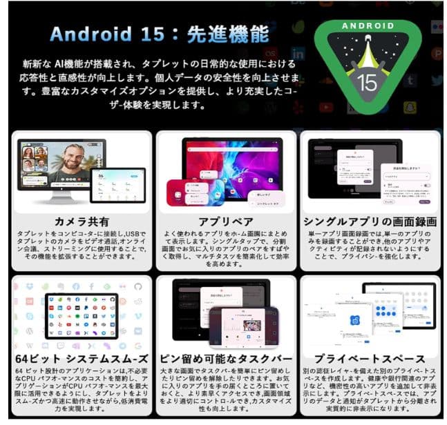 AvidPad S30 Android15 タブレット 8.7インチ