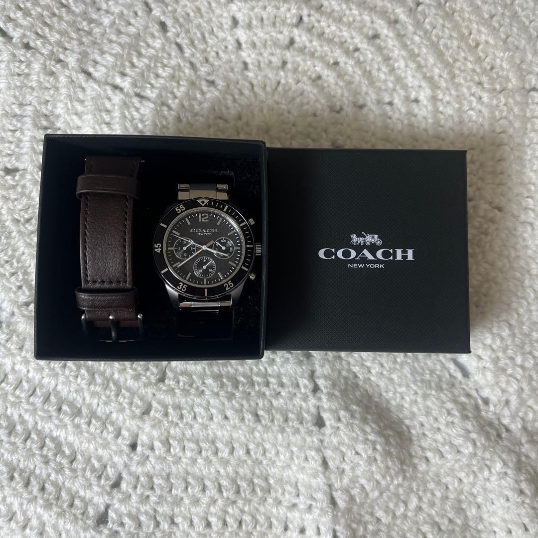 [12月31日まで値引き中]COACH クロノグラフ 時計 替えベルト付き