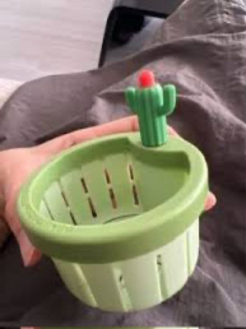 サボテンキッチンシンク排水ストレーナ グリーン 6個