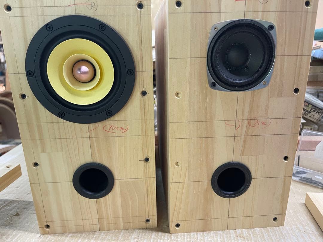 wooden5バスレフバックロード　自作スピーカー