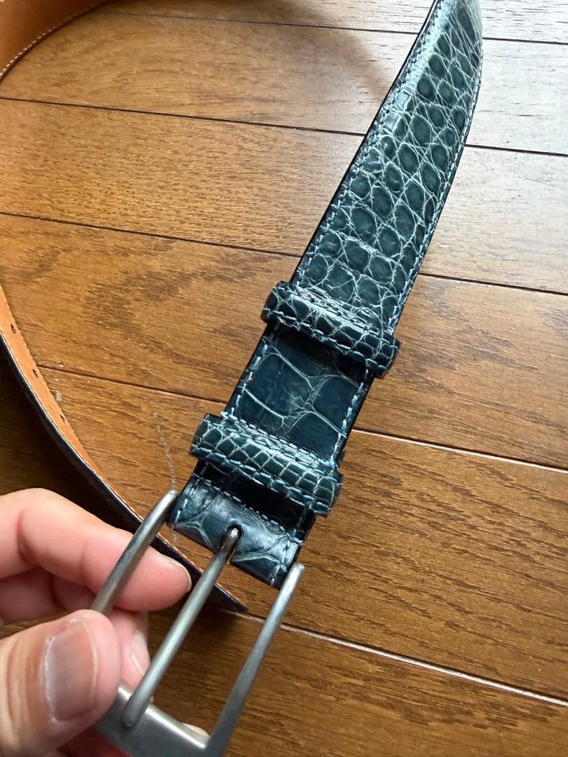 アンドレア ダミコAndrea DAMICO リアルクロコダイルベルト