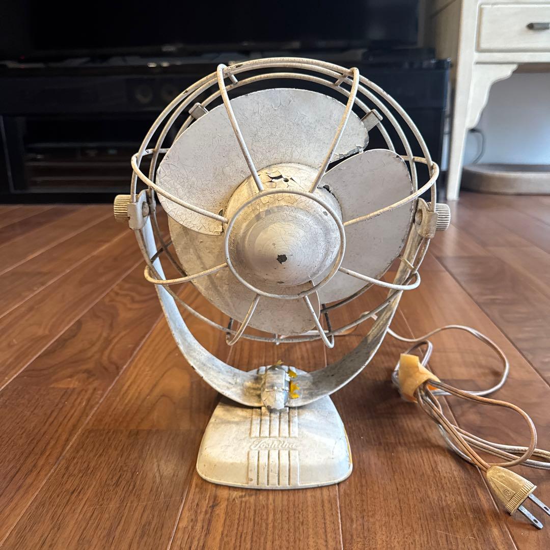 レトロ 卓上扇風機 ホワイト 約30cm