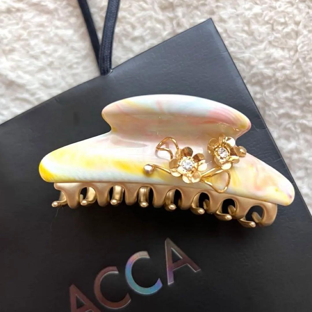 【新品完売品】アッカ acca ヘアクリップ ルーチェフラワークリップ マーブル