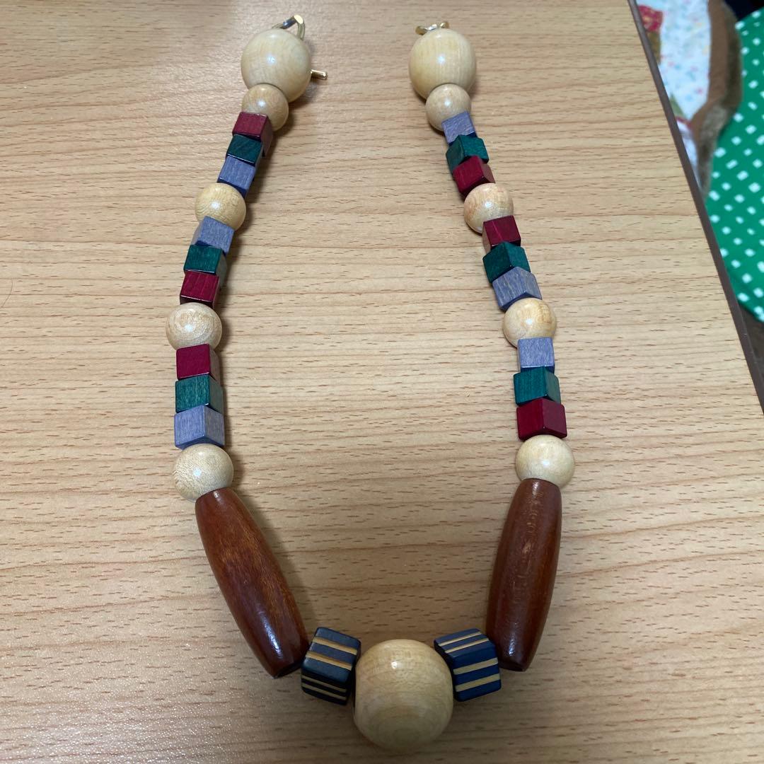 アクセサリー m's braque WOOD BEADS NECKLACE
