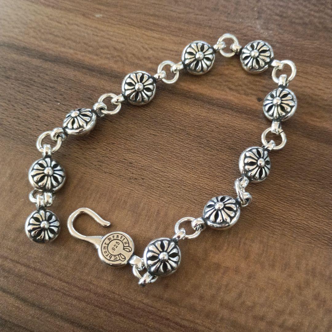 シルバー925刻印 クロムハーツ刻印 クロスボールブレスレット