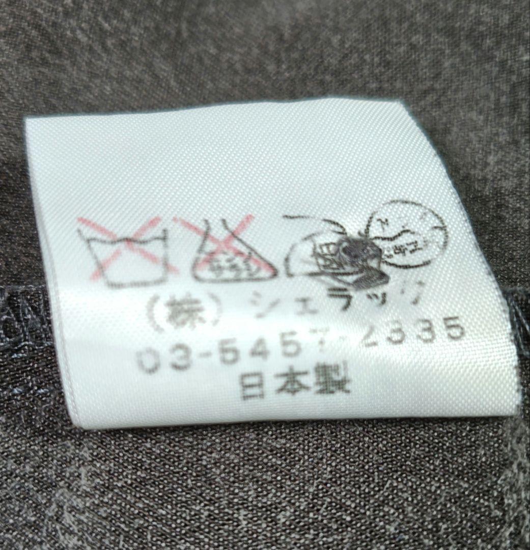 ​美品 シェラック 総柄 スエード調 ストレッチ シャツ グレー 46M 日本製