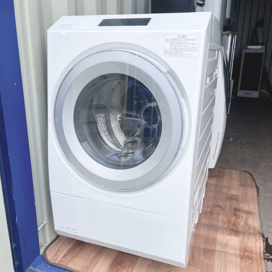 取付無料！東芝最上位モデル！熱乾燥・洗剤自動投入搭載ドラム式洗濯機！冷蔵庫