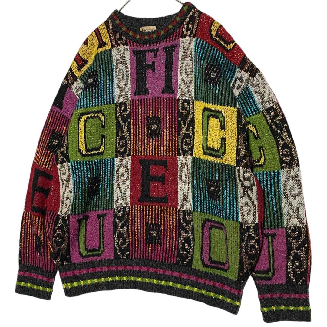 フィッチ ficce マルチカラー ニット セーター ドン小西 ヴィンテージ