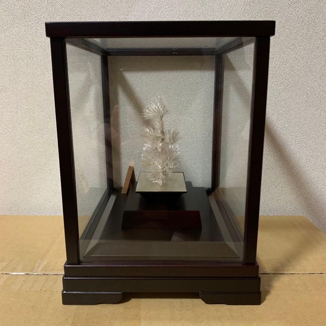 美品 光則 純銀製 大淵武則 盆栽 松 19cm 箱入り