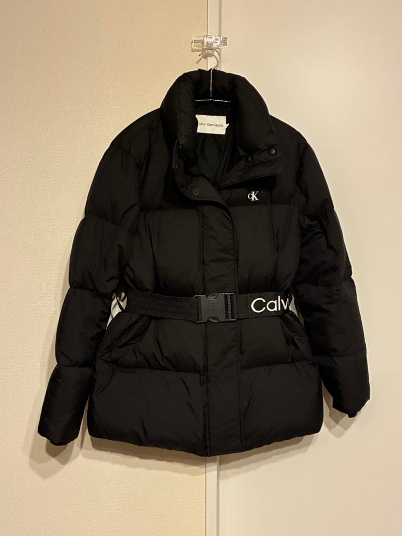 【値下げ中】カルバンクライン　ベルト付き　ダウンジャケット（S）