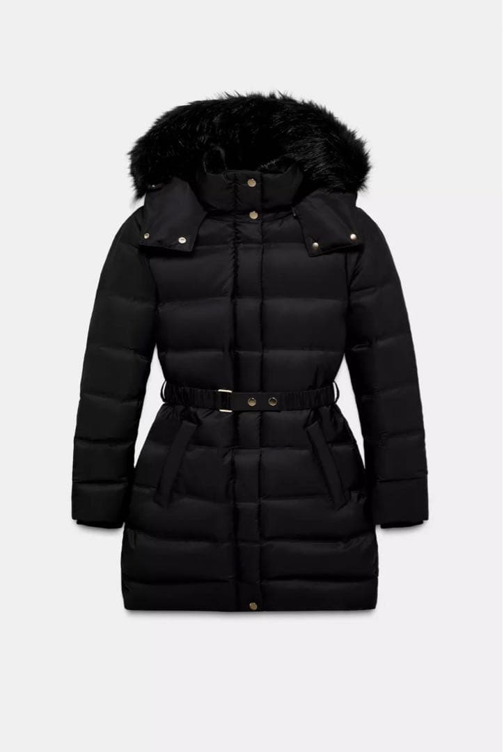 ZARA 撥水ウィンドブレーカー　フード付きダウンジャケット