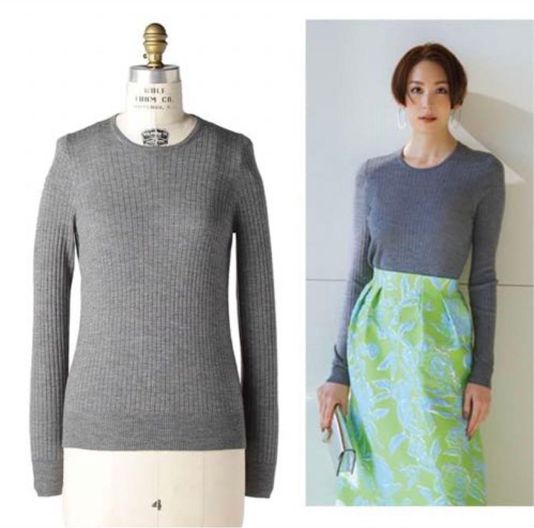 Drawer*定番カシミヤシルクリブクルーネックニット 2 グレー 神崎恵さん