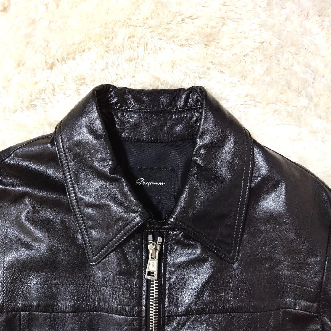 希少 セクスプリメ ライダースジャケット シングル サイズ46 ブラック 山羊革
