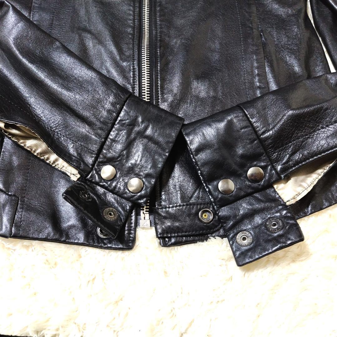 希少 セクスプリメ ライダースジャケット シングル サイズ46 ブラック 山羊革