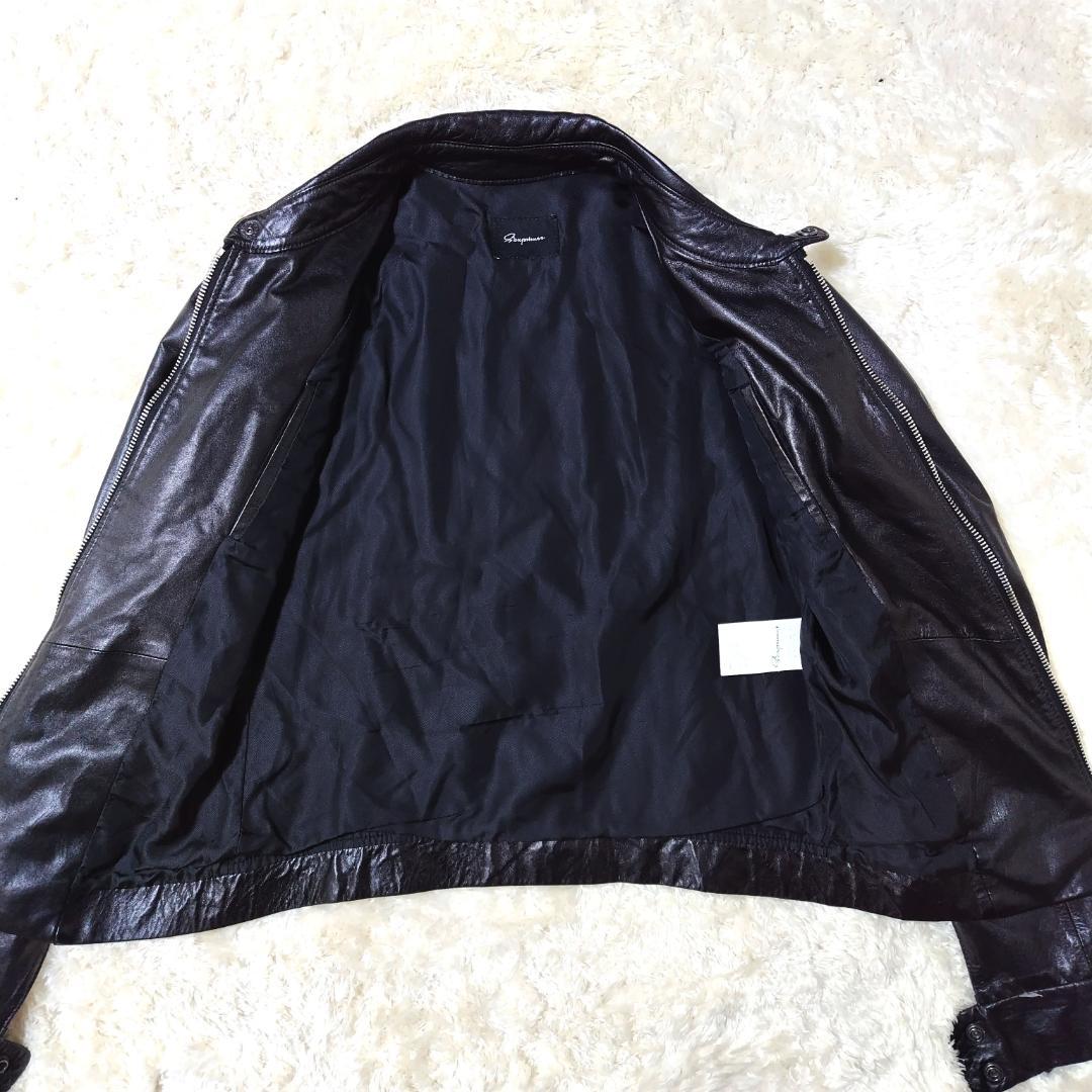 希少 セクスプリメ ライダースジャケット シングル サイズ46 ブラック 山羊革