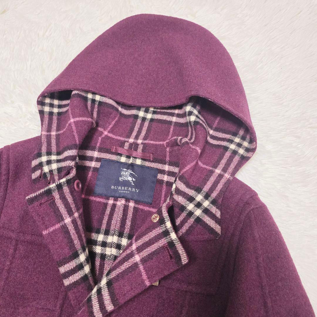 極美品✨バーバリーロンドン カシミヤ混 ダッフルコート ボルドー