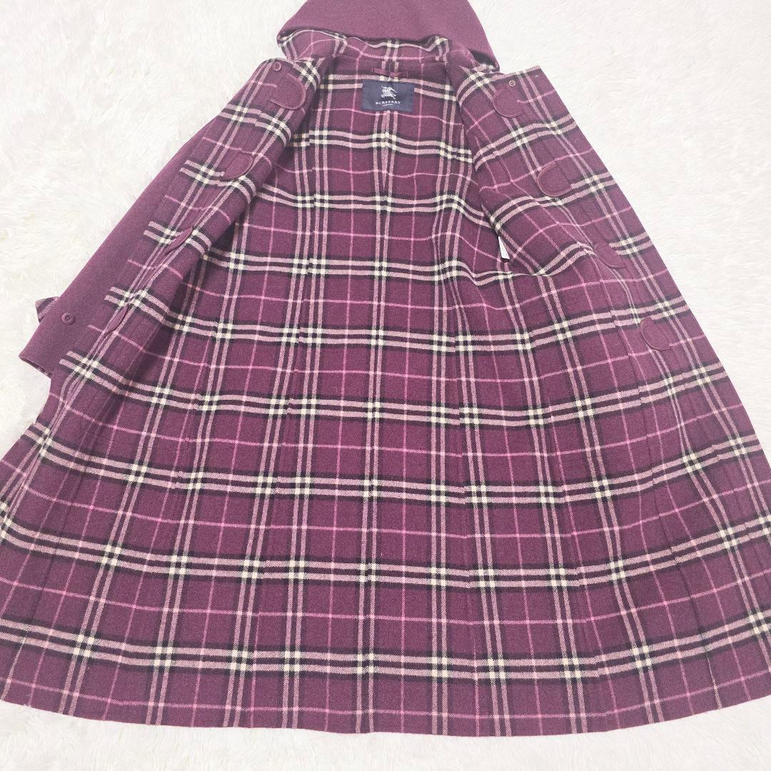 極美品✨バーバリーロンドン カシミヤ混 ダッフルコート ボルドー