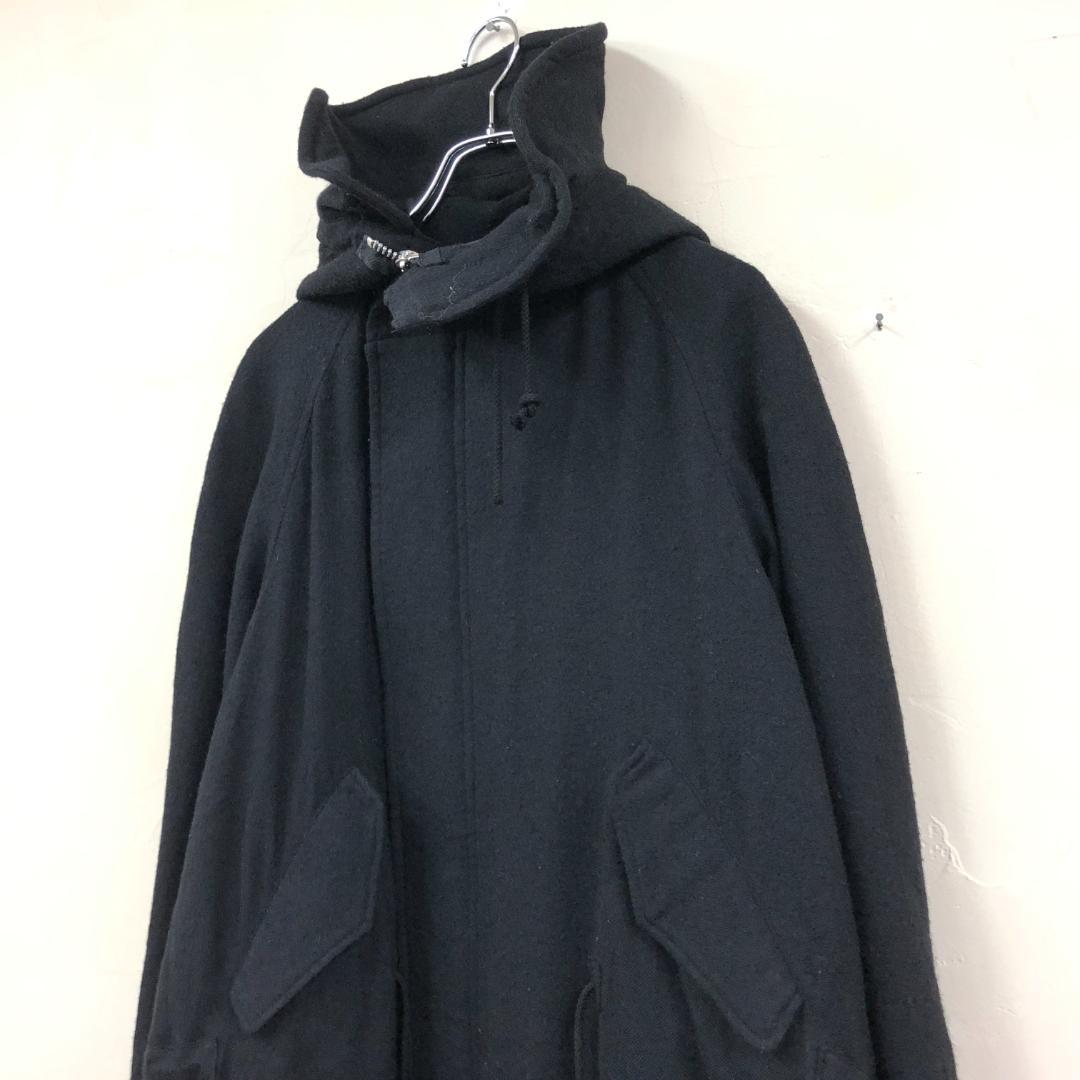 Y's ワイズ ヨウジヤマモト ウールモッズコート ロング ブラック size2