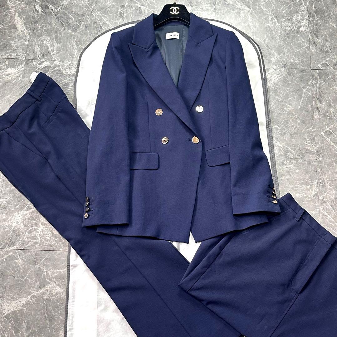 美品♡近年品 マックスマーラ セットアップ パンツ スカート 3点セット 紺