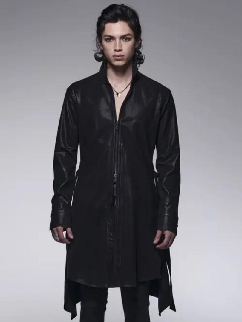 専用kiryuyrik 23AW コーティングジップフレアロングシャツ M