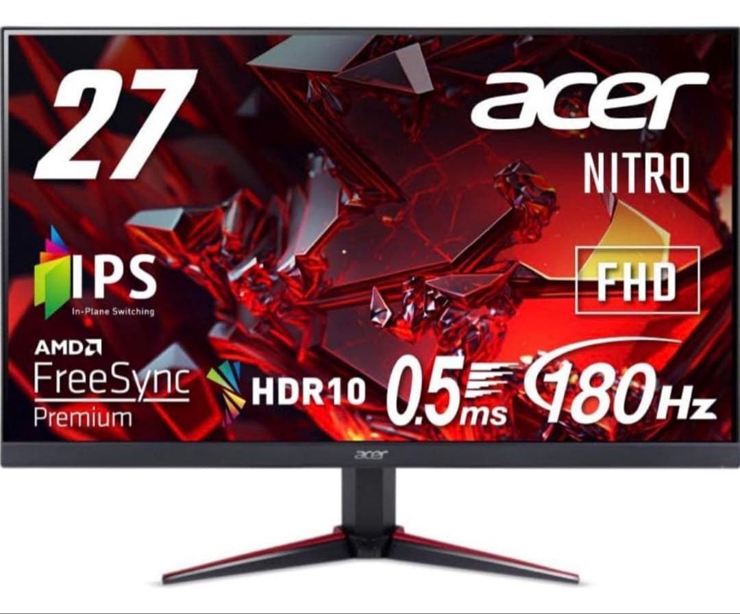 【中古】ACER ゲーミングモニター 27型 FHD 180Hz 0.5ms