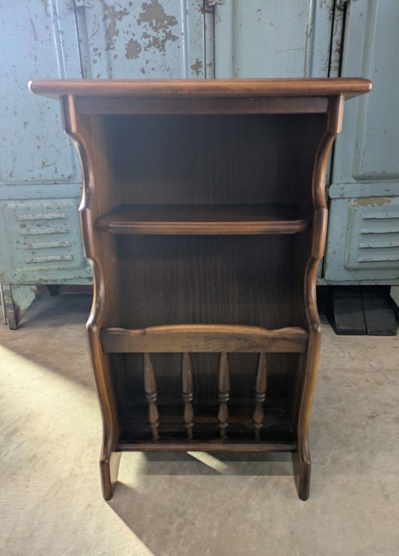 オールド　カリモク　karimoku 木製 収納棚　マガジンラック 電話台