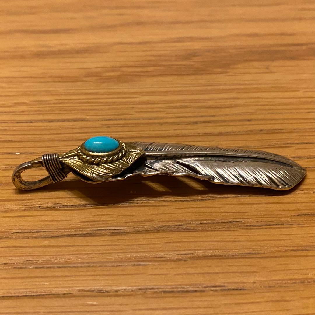 y*s様 Goro's ゴローズ　現行　上金金縄ターコイズ付き特大フェザー