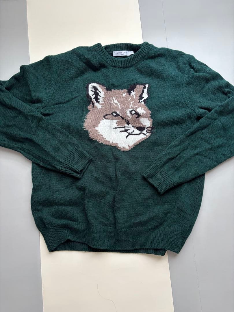 Maison Kitsuné メゾンキツネ インターシャ セーター ビッグロゴ