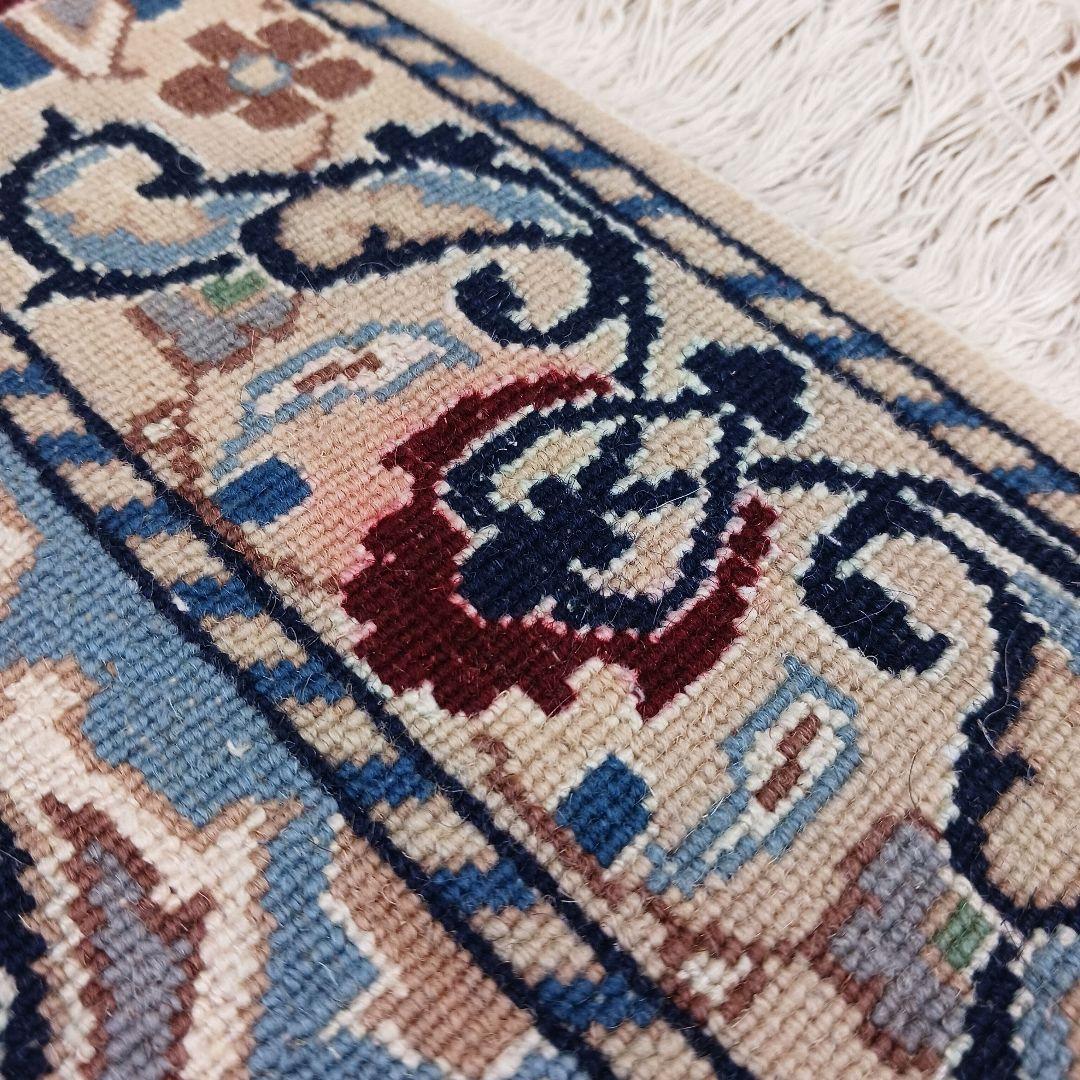 専用Y2617 ペルシャ絨毯 ナイン産 手織り ウール ラグ マット