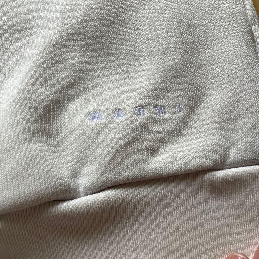 MARNI SS21 ロゴ刺繍 ホワイト フーディ 46