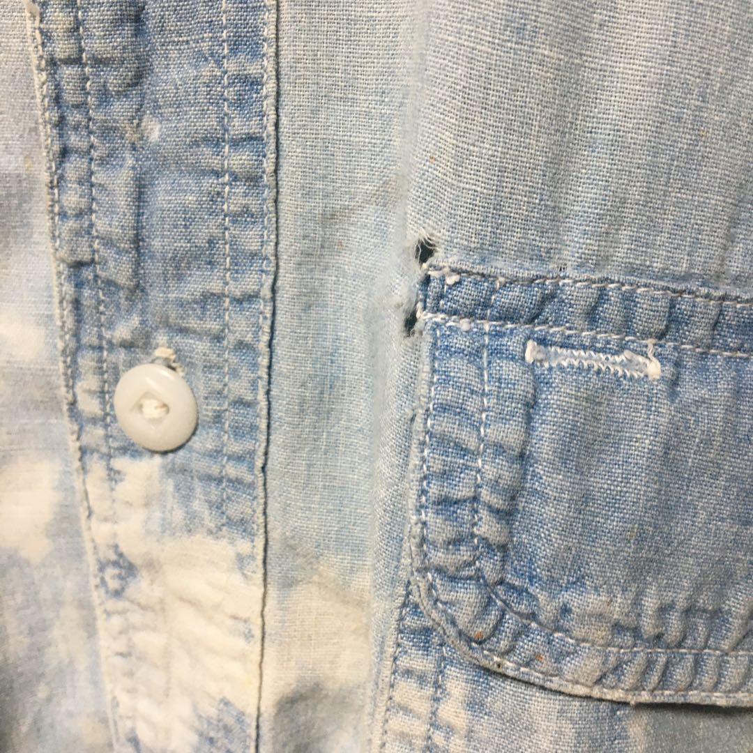 50s big yank シャンブレーシャツ ガチャポケ ボロ vintage