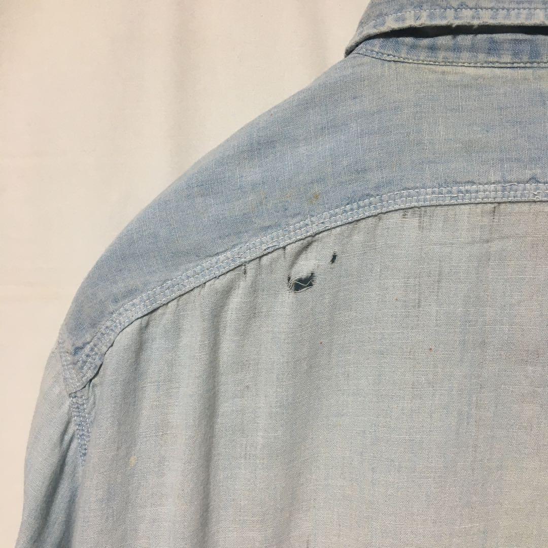 50s big yank シャンブレーシャツ ガチャポケ ボロ vintage