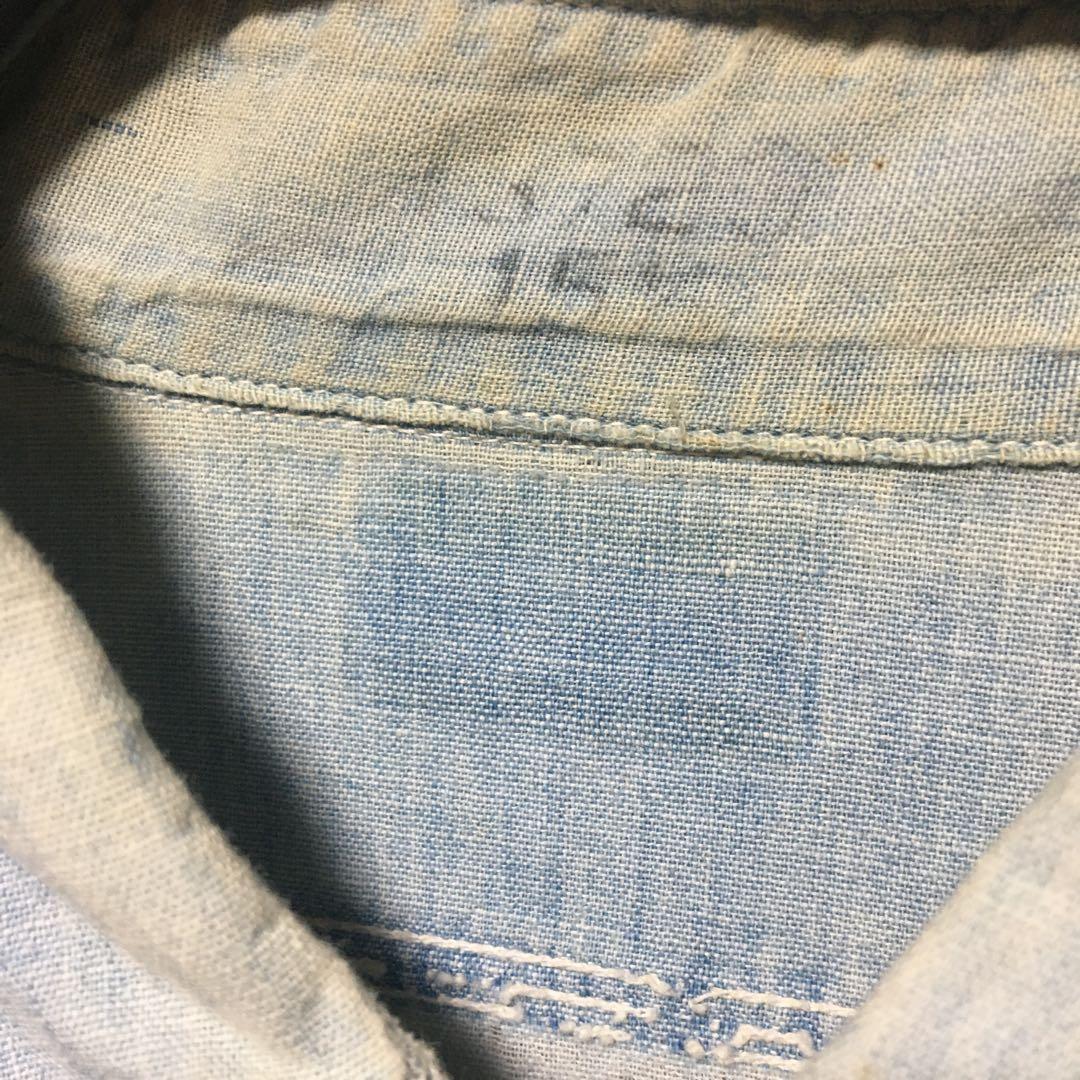 50s big yank シャンブレーシャツ ガチャポケ ボロ vintage