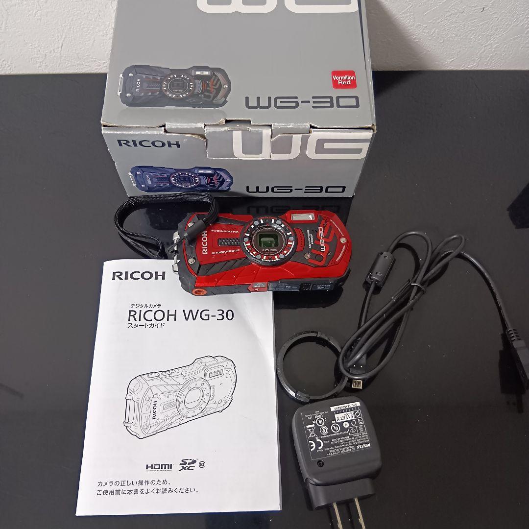 RICOH WG-30 RED 防水コンパクトデジタルカメラ