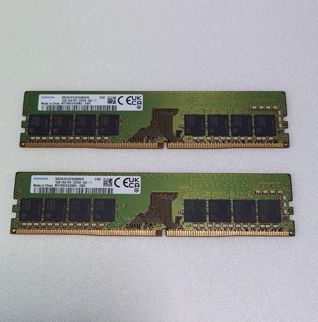 Samsung DDR4 3200 16GB ×2 計 32GB 【動作確認済】