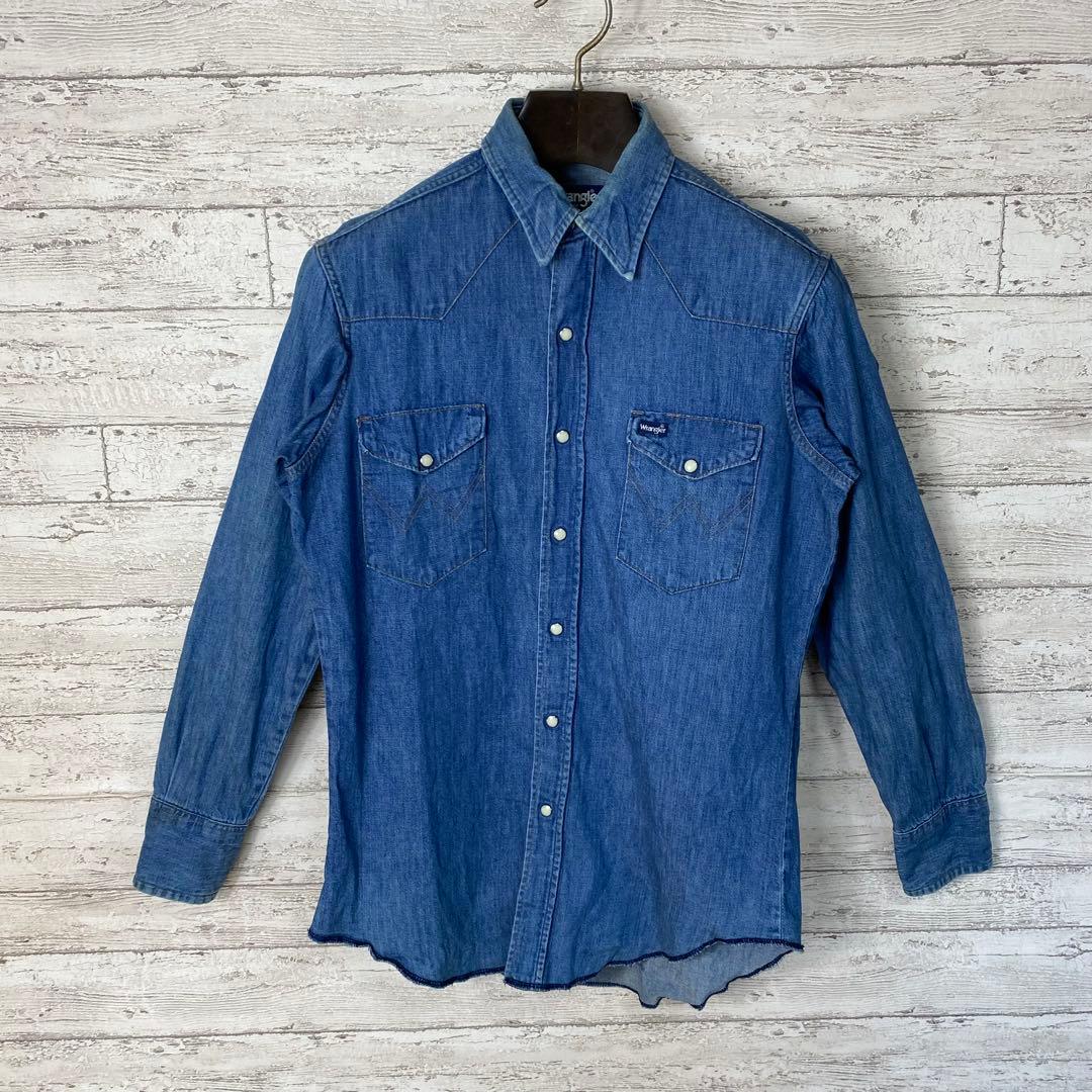 80's ラングラー ホースタグ　USA製 Mサイズ相当　デニムシャツ
