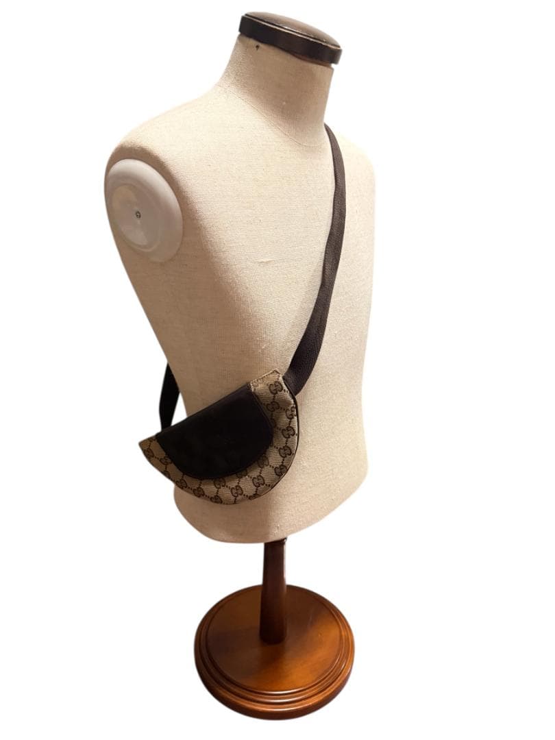 グッチ GGキャンバス ウエストポーチ ボディバッグ ブラウン